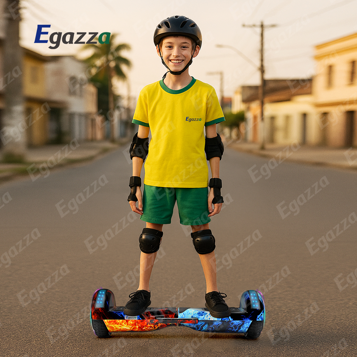 Antech K5 Hoverboard with Ice and Fire Pattern and Bluetooth