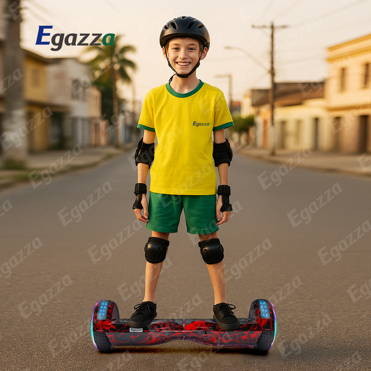 Antech K5 Bluetooth Hoverboard with Red Flame Pattern