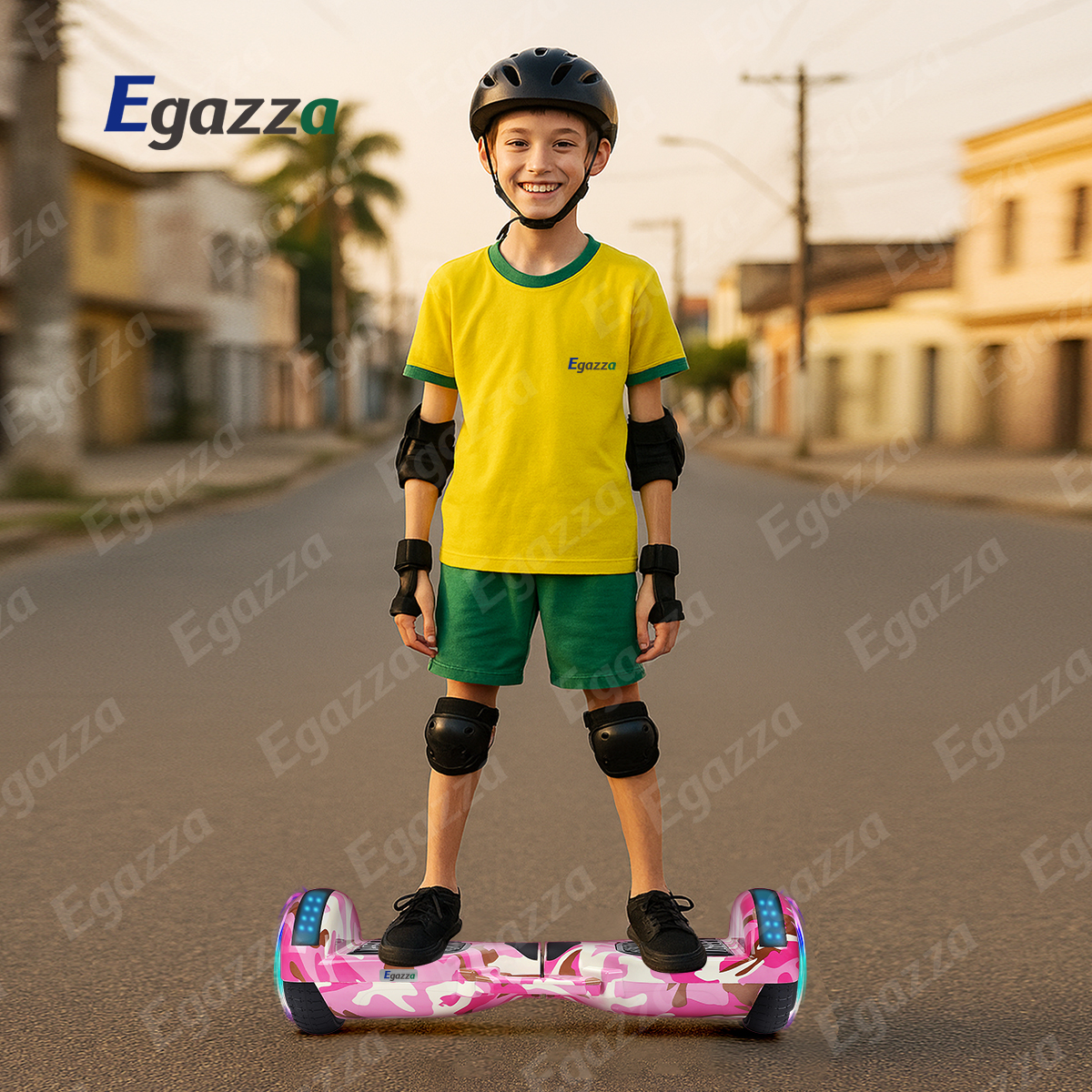 Egazza K5 Pink Camouflage Electric Hoverboard With Bluetooth