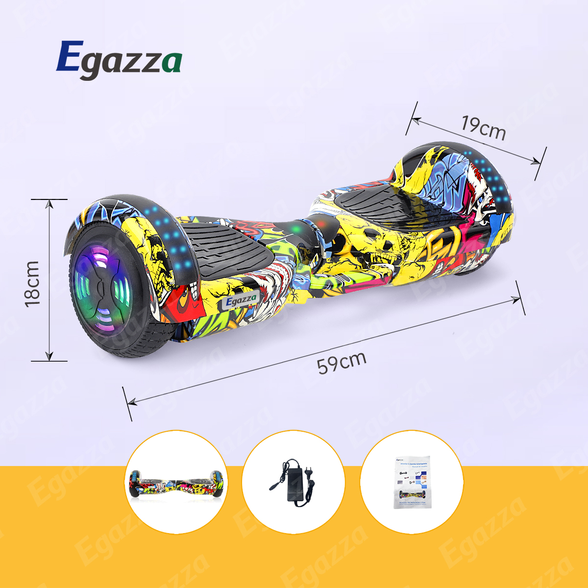 Egazza K5 Hip Hop Self-Balancing Bluetooth Colorful Scooter
