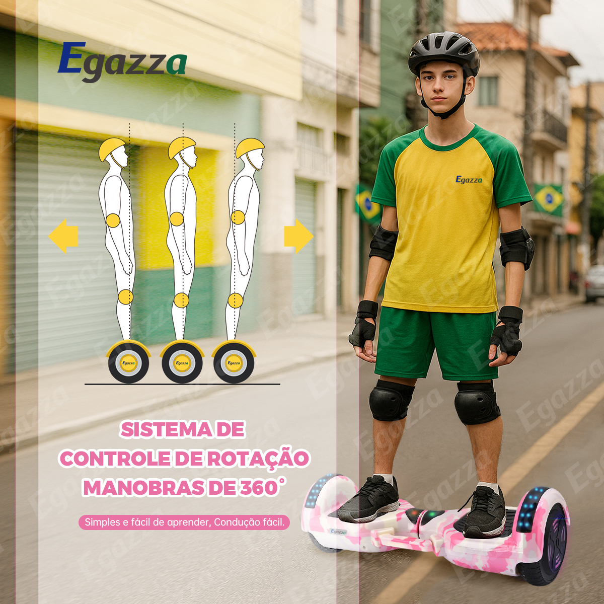 Egazza K5 Camouflage Roses Hoverboard With Bluetooth