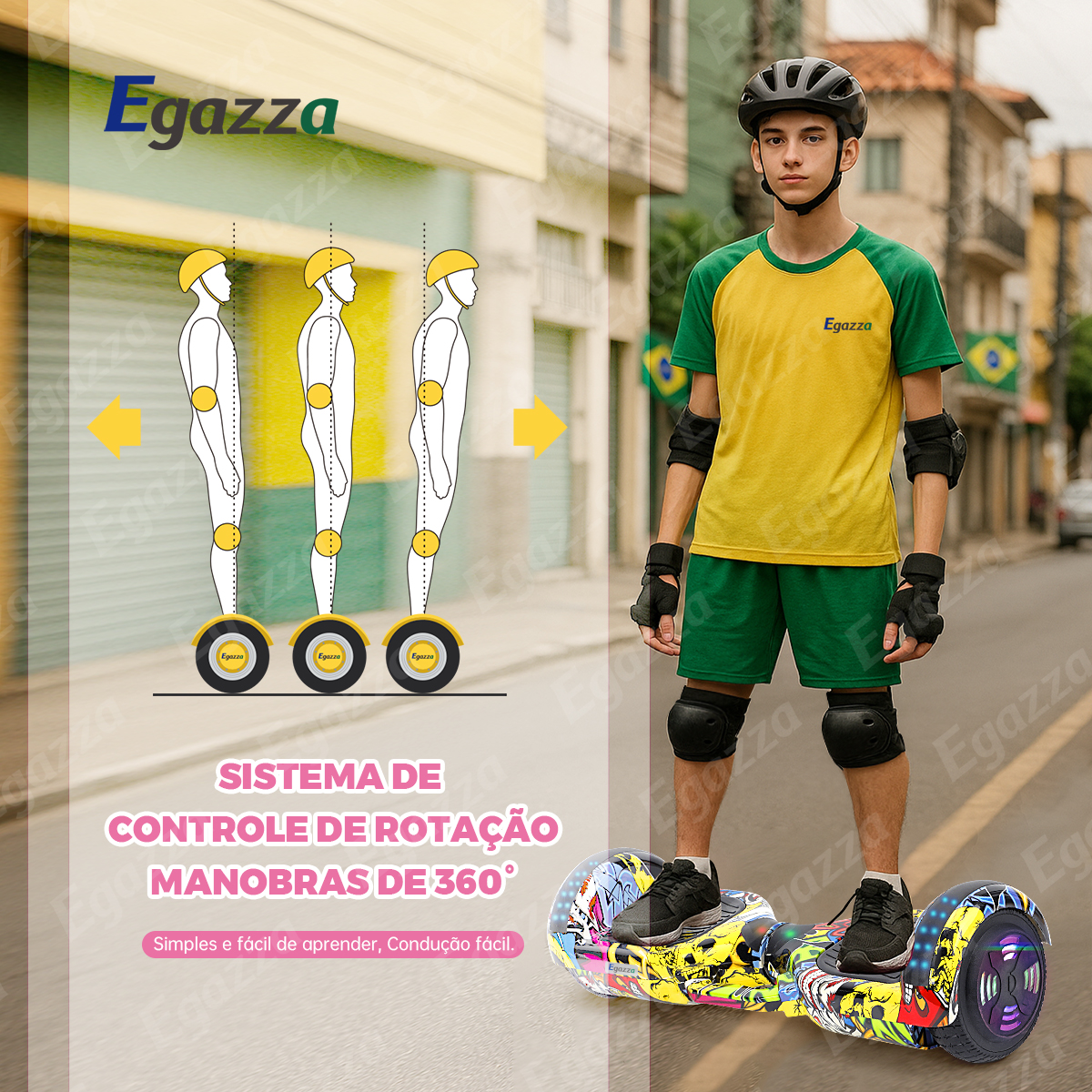 Egazza K5 Hip Hop Self-Balancing Bluetooth Colorful Scooter